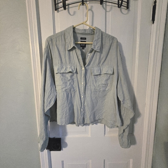 Linen button down top, XL, Gap - Picture 1 of 5